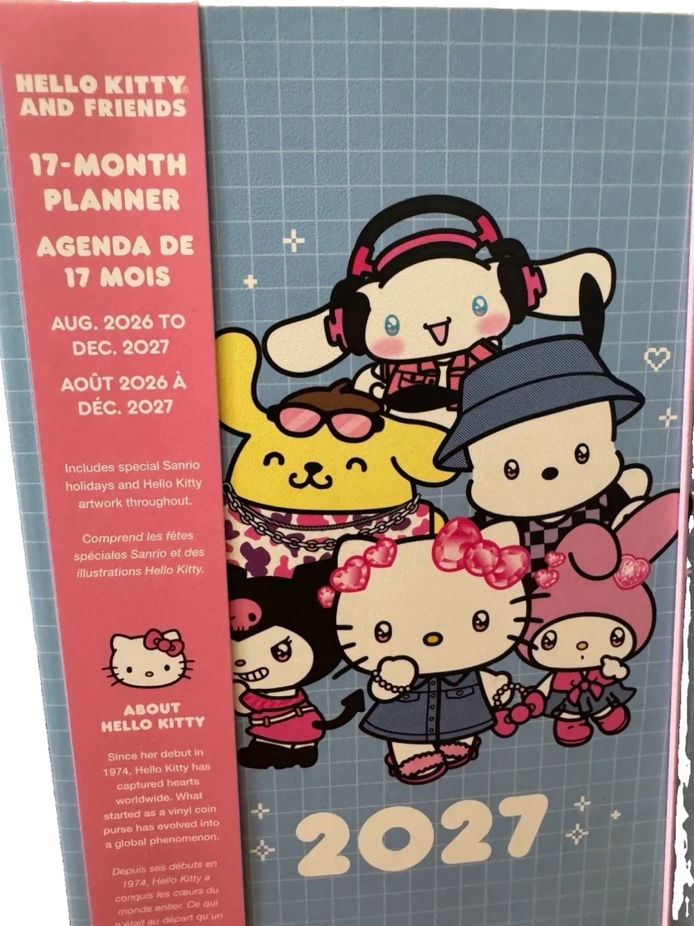 Sanrio Hello Kitty & Friends 17-month Aug 2026-Dec.2027 Slim Thin Planner 9.5x7.